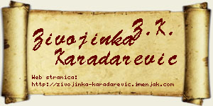 Živojinka Karadarević vizit kartica